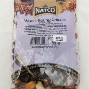 Natco Whole Round Chillies Stem Cut 80G