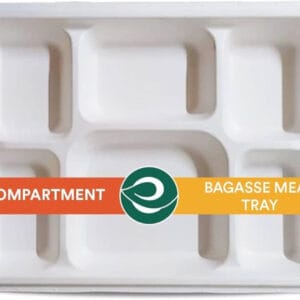 6 Comp Bagasse Meal Tray