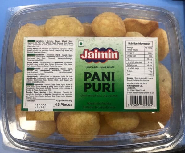 Jaimin Pani Puri -45Pcs