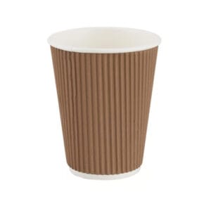 8Oz Brown Ripple Cups 50Pk Box