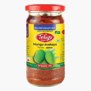Telugu Foods Mango Avakaya Mango Pickle with Garlic 300gm