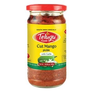 Telugu Foods Cut Mango Pickle with Garlic 300gm