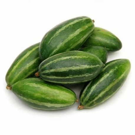 25999699ProductImgpng - Namaste Bazaar Cluster of small green-striped cucumbers on a white background, grouped together - Parval