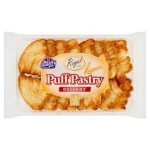 Pack of Regal Puff Pastry Delight pastries in a clear plastic tray - Regal Puff Pastry Delight 220Gm