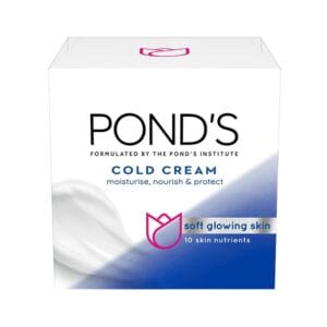 POND'S Cold Cream box with brand name and blue gradient design indicating skin nourishment and moisture benefits - Ponds Cold Cream 100gm