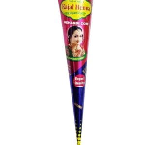 Kajal Henna Organic mehndi cone packaging with a woman’s portrait and an 'Export Quality' badge. - Kajal / mehak Heena Organic Mehndi Cone