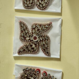 Kundan laxmi charan paduka with Swastik (1 Set)