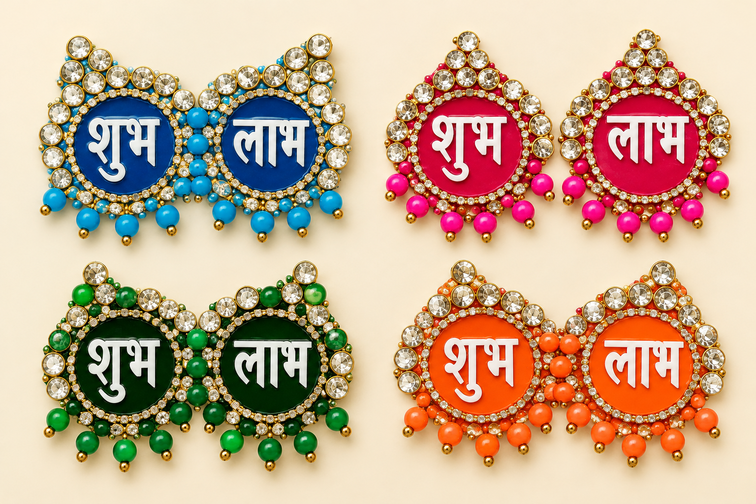 Handmade kundan shubh labh set each
