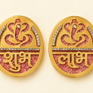 Golden & pink Raisin shubh labh ganesh set 1pc