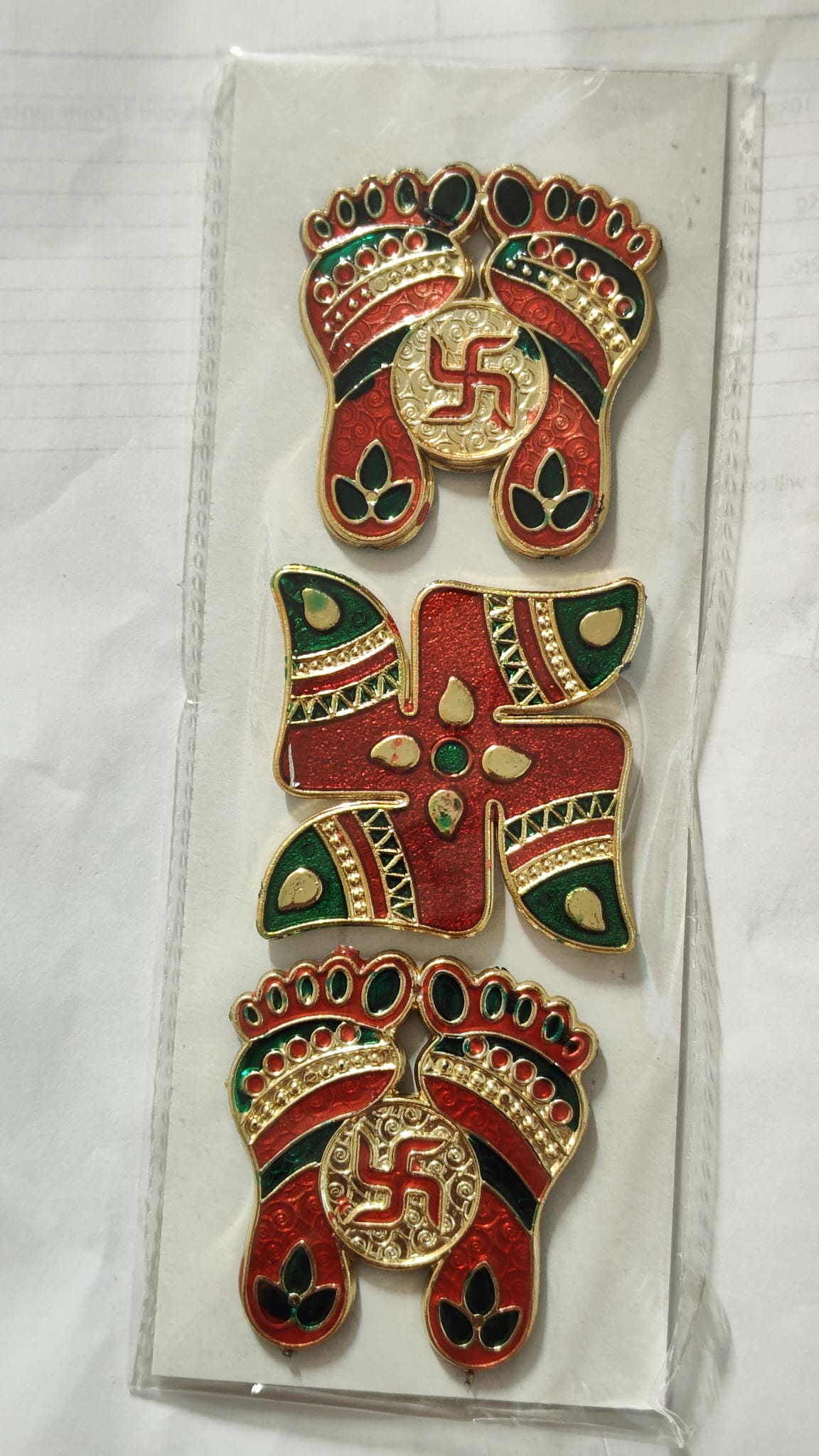 laxmi charan paduka with Swastik (1 Set)