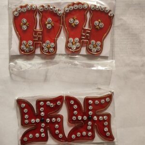 PVC swastik or Laxmi charan paduka set